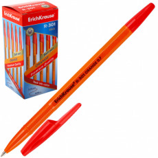 Ручка шариковая ErichKrause R-301 Stick Orange 0.7, цвет чернил красный (в коробке по 50 шт.)