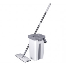 Набор для уборки со шваброй CM-401 серый, ведро 5л, 2 насадки DEFENDER HOME