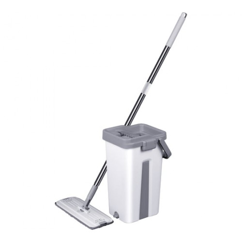 Набор для уборки со шваброй CM-401 серый, ведро 5л, 2 насадки DEFENDER HOME