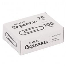 Скрепки металлические "Globus" овальные без покрытия 28 мм, 100 шт в картонной коробке/С28-100