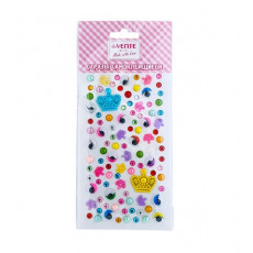 Стразы самоклеящиеся "deVENTE. Королевский микс" акриловые, карточка 95x170 мм, в пластиковом пакете