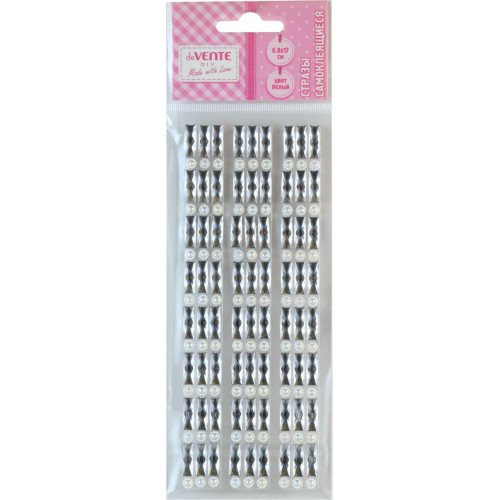 Стразы самоклеящиеся "deVENTE. Кристальные узоры" цвет белый, карточка 6,8x17 см, в пластиковом паке
