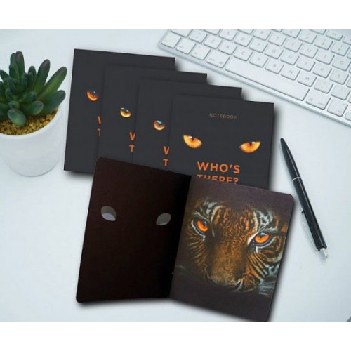 Тетрадь 48 л. А5 кл. скреп. офс. КТО ЭТО? мел. карт. двойная обложка запечатка форзаца, мат. лам., в