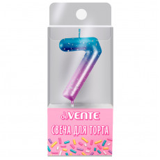 Свеча-цифра для торта "deVENTE. Degrade" 7, свечки 6,0x3,8x0,9 см, высота держателя 2,6 см, с двойным металлическим цветом и напылением с серебряными точками, в пластиковой коробке с подвесом Свеча-цифра для торта "deVENTE. Degrade" 7, свечки 6,0x3,8x0,9 см, высота держателя 2,6 см, с двойным металлическим цветом и напылением с серебряными точками, в пластиковой коробке с подвесом