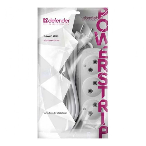 Удлинитель без заземления B230 10 А, 1.5 м, без заземления DEFENDER